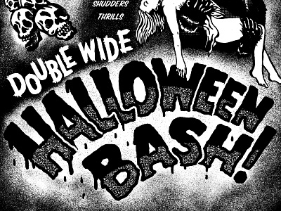 Double Wide Halloween design graphic design halloween horror illustration lettering poster design retro typography vintage