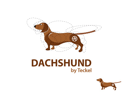 Hello Dribble - Teckel dachshund debut design dog grid hello dribble logo puppy teckel