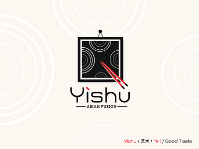 Yishu asian bar chopsticks food fusion logo menu restaurant table yishu