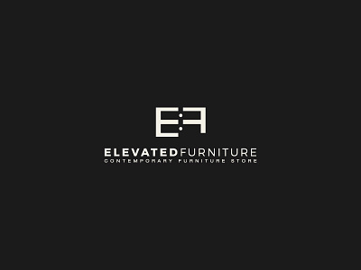 EF logo design ef elevated furniture logo mono monogram store