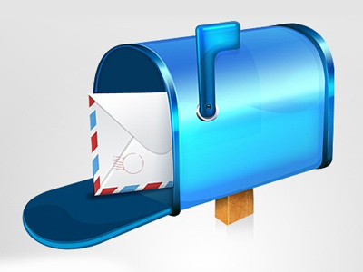 Mailbox & Letter blue icon letter mailbox subscribe