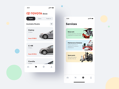 Concept Mobile App for dealer center Toyota app application auto car concept ios mobile design store ui