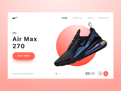Main page. Nike - AirMax 270 app bootstrap design digital ui ux web