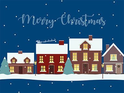 Merry Christmas christmas debut dribbble first illustration invitation santa sleigh