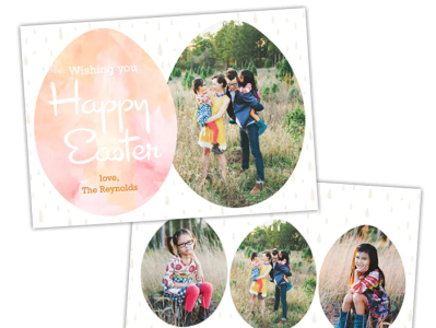 Easter photo card | Watercolor eggs