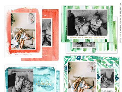 Christmas 5x7 Photo Card Bundle | Peaceful Watercolors