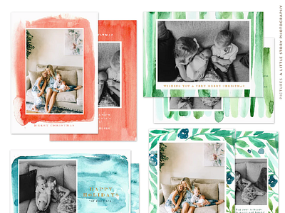 Christmas 5x7 Photo Card Bundle | Peaceful Watercolors