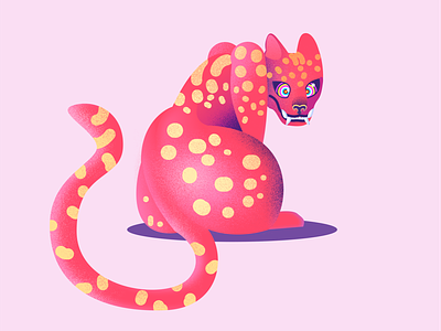 Pink wild cat animal art cat figma illustration streetart