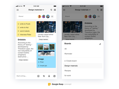 Google keep Concept