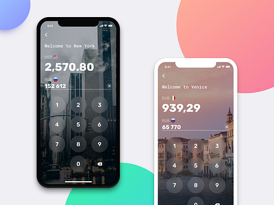 Currency converter app clean design ios iphone mobile travel ui ux x
