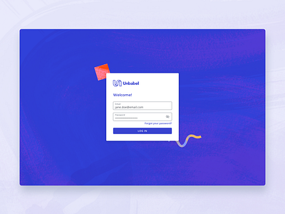 Unbabel: Login Form blue desktop form illustration login minimal sign in sign in form simple texture translation user interface web