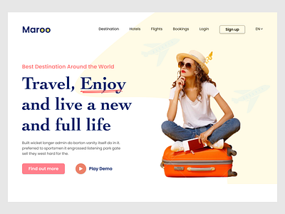Travel Website🛫 branding design logo product travel typography ui website