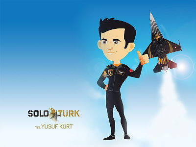 Soloturk Pilot Yzb. Yusuf Kurt character design air f16 pilot sky soloturk turkisharmy yusufkurt