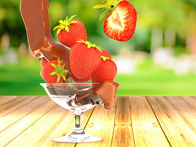 3D Strawberry with chocolate 3d 3dmodel advertisement chocolate istanbul rendering strawberry turkish