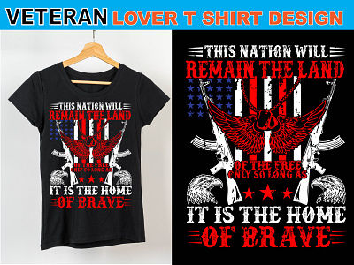 This nation will remain the land veteran t shirt design american flag design army design typography design us army design us veteran t shirt design veteran design