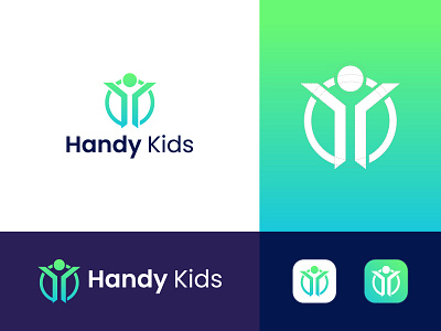 Handy Kids Logo brand identity branding design dribble graphic design handy handy logo human logo letter h logo logo logofolio logos logotype minimal modern professional unique