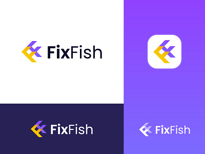 FixFish brand identity branding design double f logo fish logo fish logo concpt fish logo design fixfish graphic design letter f logo logo logofolio logos modern unique