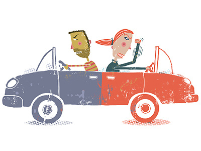 Car Argument car illo illustration people relationships