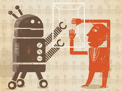Robot Human Crop hieroglyphics icons illustration robots