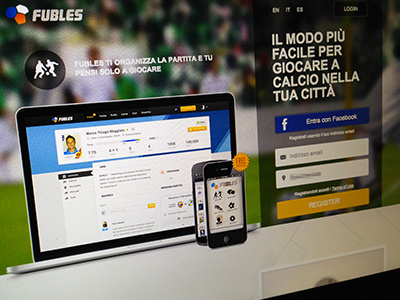 New version of fubles.com home interaction landingpage slider soccer socialnetwork sport ui ux webdesign