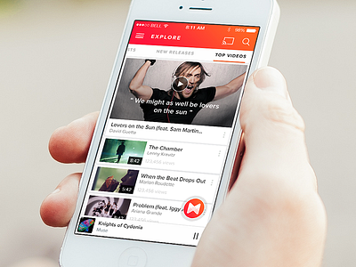 Musixmatch Prototype app floating iphone lyrics material music player sound video