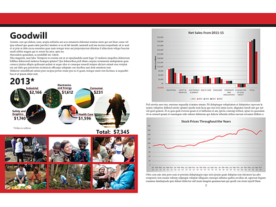 Mock Annual Report - Second Spread annual report design infographics layout design