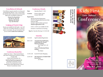 2015 Kids First Conference Brochure - First Spread brochure design clean design layout design non profit simple