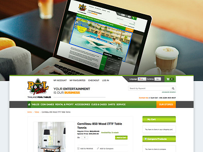 Thailand Pool Tables design magento responsive ui ux
