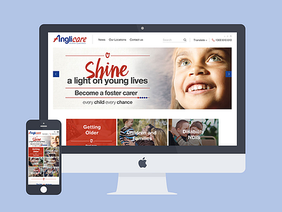 Anglicare SQ Website Redesign design designer mobile first responsive design ui user experience user interface ux visual design website design website redesign