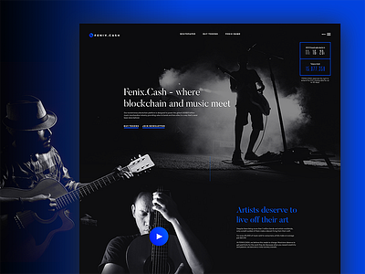 Fenix Cash - ICO Website Design design ico music musicapp smartcontract ui ux webdesign website