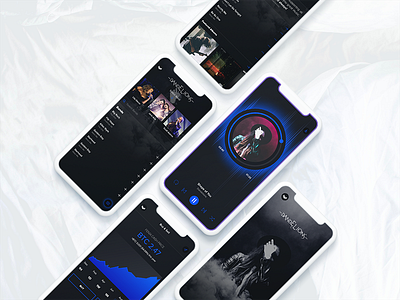 Mobile App Designs for Blockchain Music App appdesign blockchain design digitaldesign ico mobileapp music musicapp ui ux