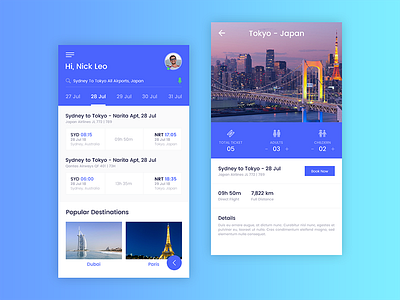 Flight Booking App Design airline app appdesign branding design flat flight inspiration mobile travel ui ux