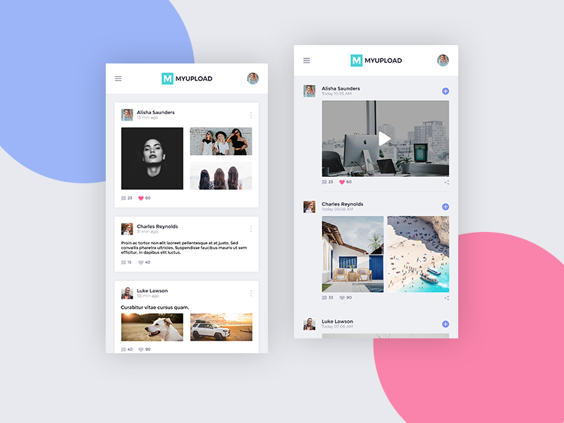 Simple And Clean Social Media Interface By Luke Peake For Tib Digital On