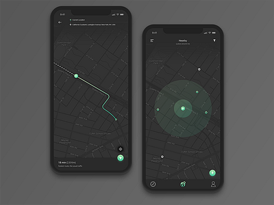 Futuristic Map Directions Design animation app appdesign design inspiration map mobile ui ux vector