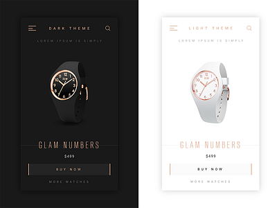 Dark vs Light Theme Design for Mobile App app clean design ecommerce flat inspiration shopping ui ux