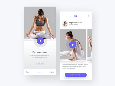 Yoga Mobile App Designs app dancing design exercise fitness mobile ui ux yoga