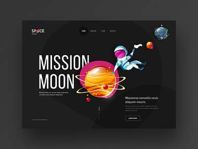 To the moon! Homepage Website Concept design landingpage moon rocket space travel ui ux website