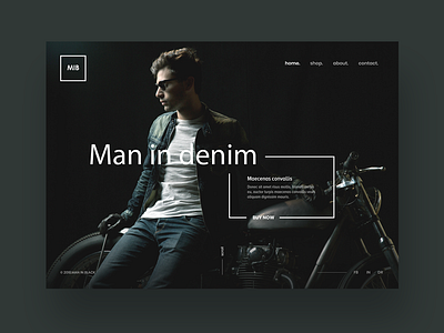 Man in denim - website design. denim design ecommerce fashion inspiration photo ui ux website