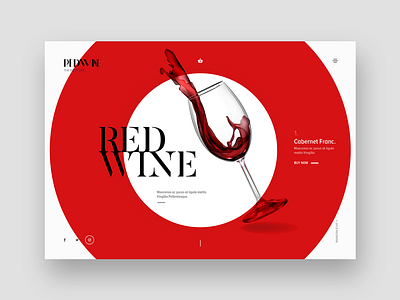 Bright Color Website Design bold clean color design flat ui ux webdesign website wine wine glass