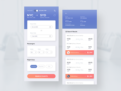 Flight Booking Mobile App airline airlines android app booking app branding design designer flat flight flight booking flight booking app flight search inspiration ios mobile app travel typography ui ux