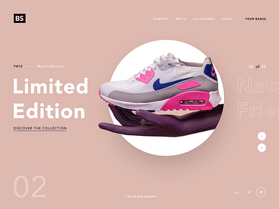 Nike Shoe Fashion Website branding clean design designer ecommerce fashion flat inspiration nike nike air nike shoes responsive shoes shopping typography ui ux web webdesign website