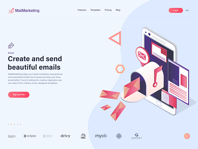 Send Beautiful Emails - Website Design animate animation app branding clean design designer emails flat icon illustration inspiration logo typography ui ux vector web design webdesign website