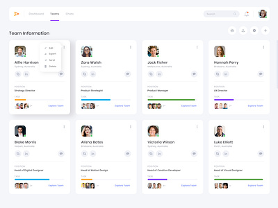 Team Management CRM Dashboard Design