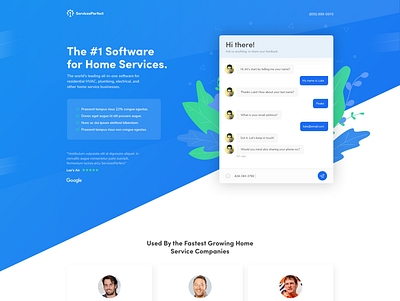 High Converting Landing Page blue chat chatbot chatting construction consulting conversion design form landing page landing page concept landing page design landing page ui landing pages services ui ux vector web design website design