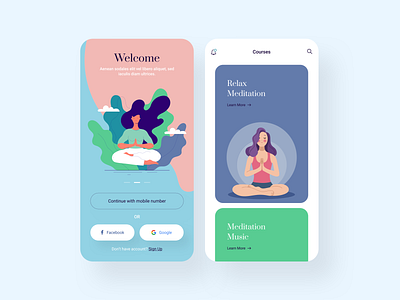 Meditation Mobile App Design By Luke Peake For Tib Digital On Dribbble