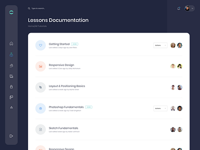 Lessons Dashboard Design