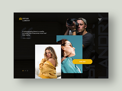 Photographer Website Portfolio dark design fullwidth layout parallax photographer photography photography branding photography logo portfolio profile ui ux webdesign website