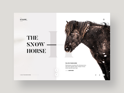 Ride the Snow Horse clean design horse inspiration logo photography snow travel ui ux website