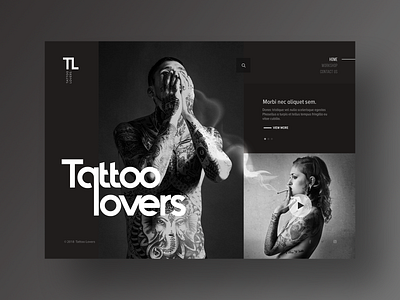 Tattoo Lovers Portal Website Design bold dark deep design fullwidth inspiration layer photography tattoo tattoo art ui ux website