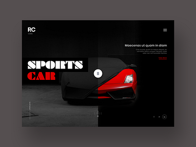 Sports Car Dark Theme Design black bold car color dark design desktop fonts fullwidth inspiration photography red responsive speed sports car theme ui ux web website